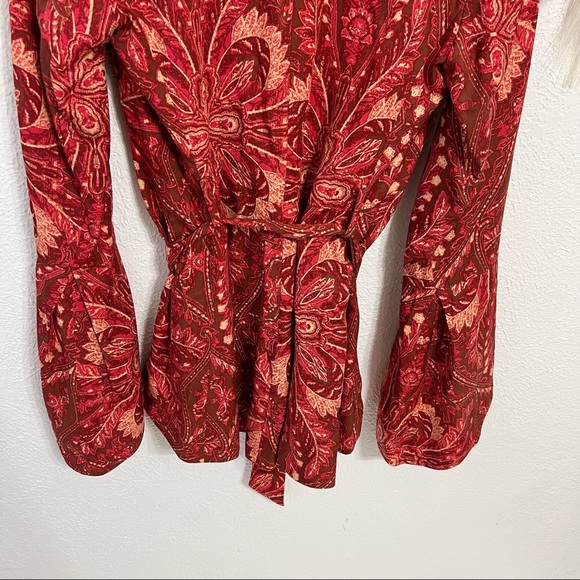 New Free People Abigail Boho Paisley Bell New Sleeves Blazer - Picture 7 of 8